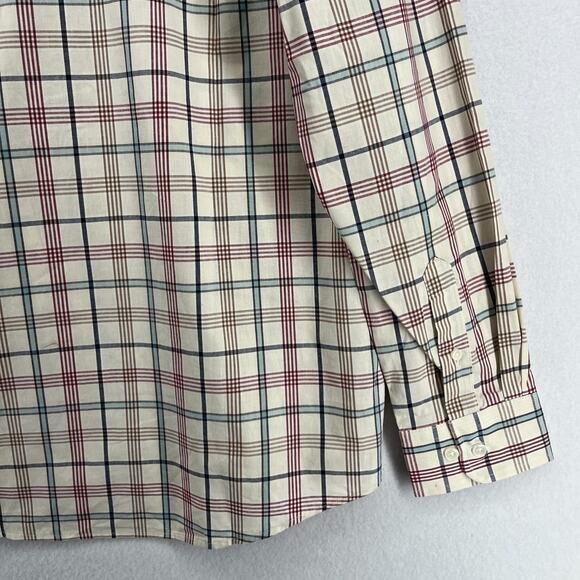 CLUB ROOM Shirt Mens M Palermo Plaid Button Up Refined Woven Winter Ivory NEW - Picture 9 of 16